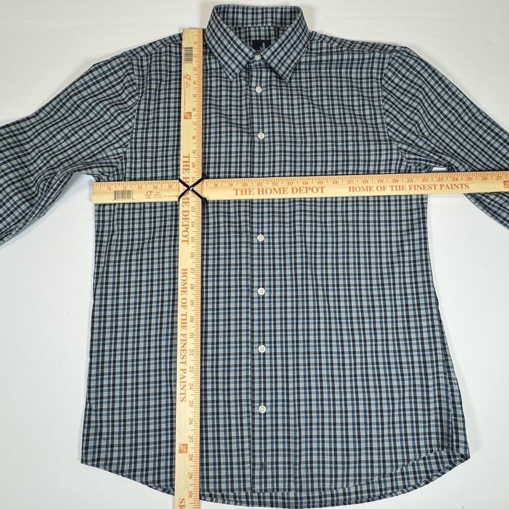 Johnnie-O Shirt Mens Large Blue Check Stretch Button Up Long Sleeve Casual - Picture 11 of 14
